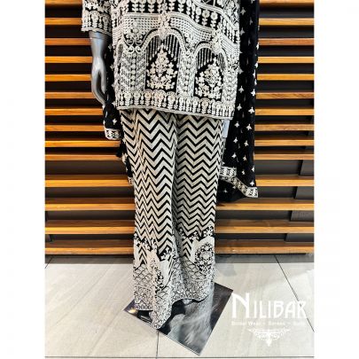 Black Georgette Palazzo Suit
