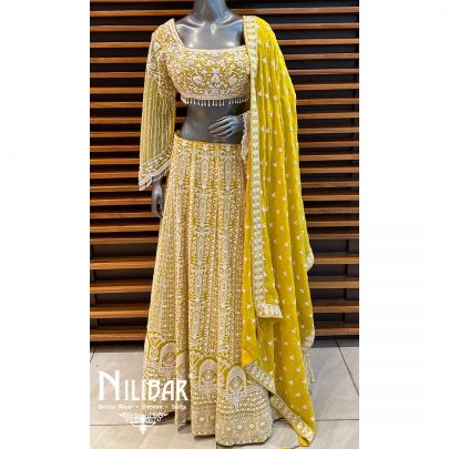 Pineapple Georgette Heavy Lehenga