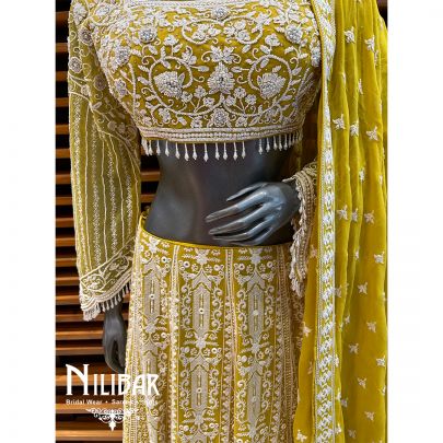 Pineapple Georgette Heavy Lehenga