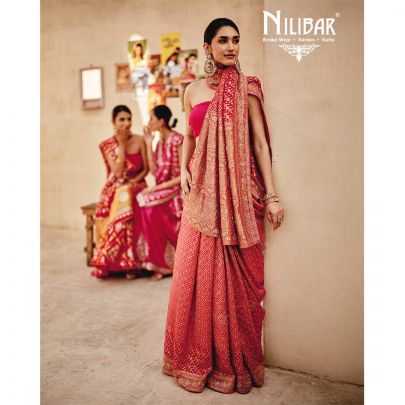 Rani Pink Georgette Saree