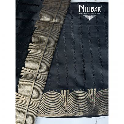 Black Silk Weave Unstitched Suit
