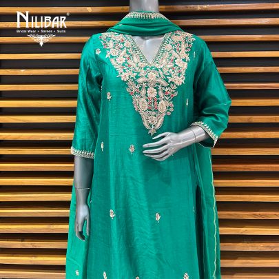 Dark Green Silk Pant Suit