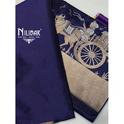 Carbon Blue Silk Saree