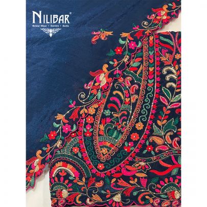 Deep Blue Crepe Unstitched Suit