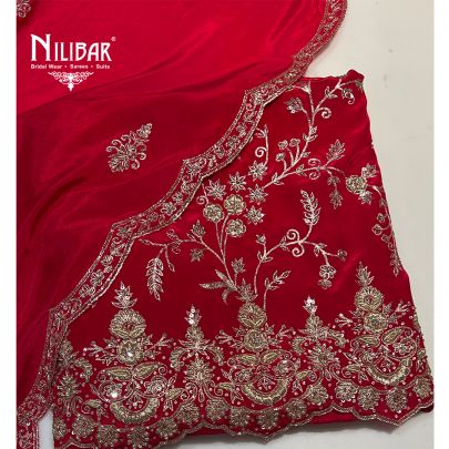 Red Crepe Unstitched Suit