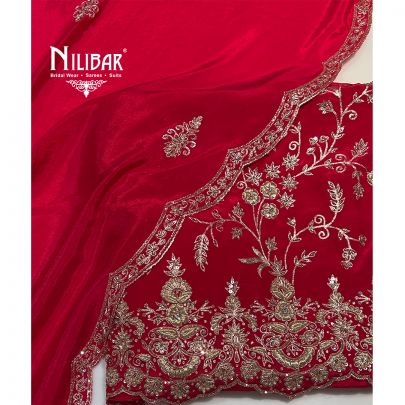 Red Crepe Unstitched Suit