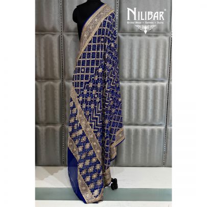 Royal Blue Bandhani Georgette Dupatta