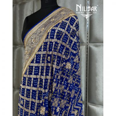 Royal Blue Bandhani Georgette Dupatta