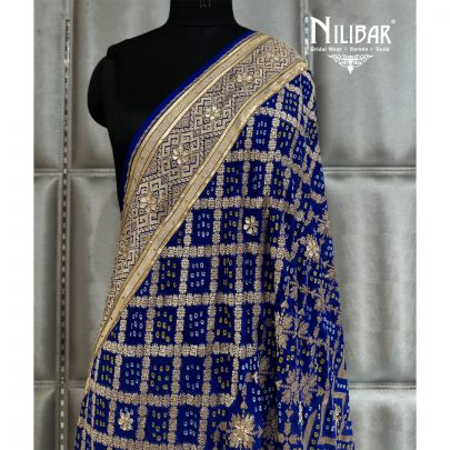 Royal Blue Bandhani Georgette Dupatta