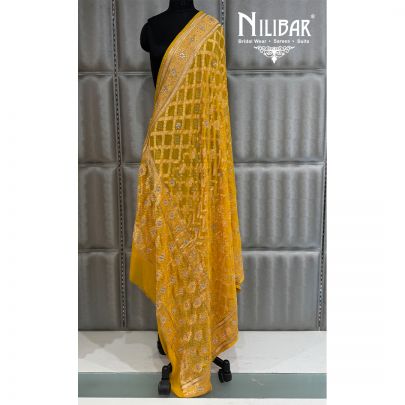 Yellow Bandhani Georgette Dupatta