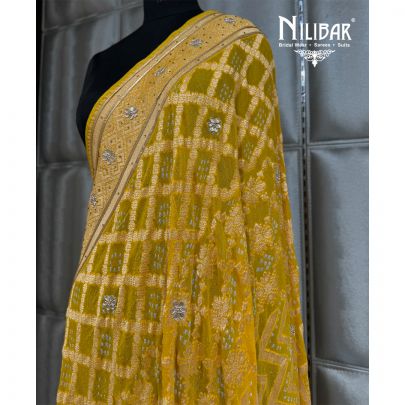 Yellow Bandhani Georgette Dupatta