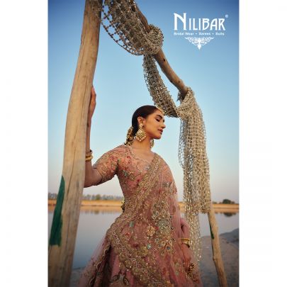 Blush Pink Silk Heavy Embroidered Silk Blouse & Lehenga