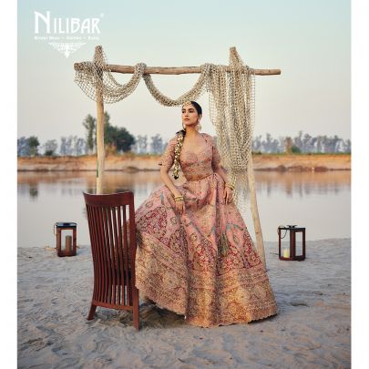 Blush Pink Silk Heavy Embroidered Silk Blouse & Lehenga