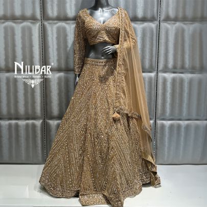Gold Net Lehenga