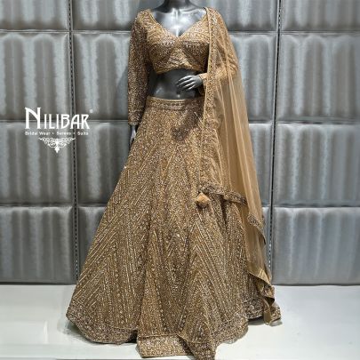 Gold Net Lehenga