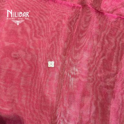 Red Silk Unstitched Embroidered Suit