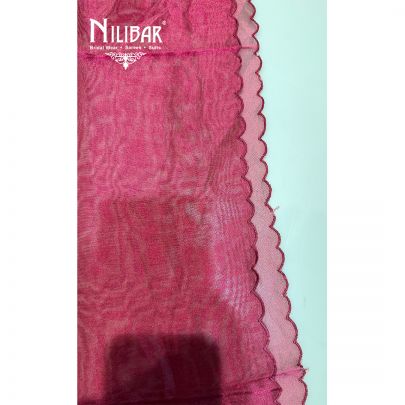 Red Silk Unstitched Embroidered Suit