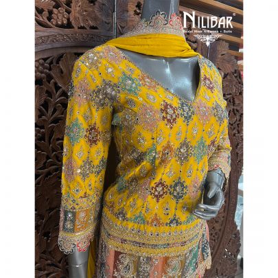 Yellow Georgette Garara Suit