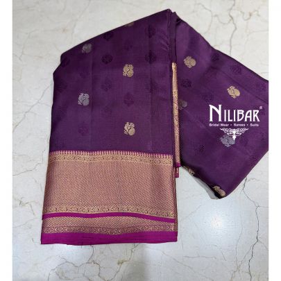Purple & Gold Silk Banarasi Silk Saree