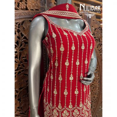 Red Georgette Garara Suit