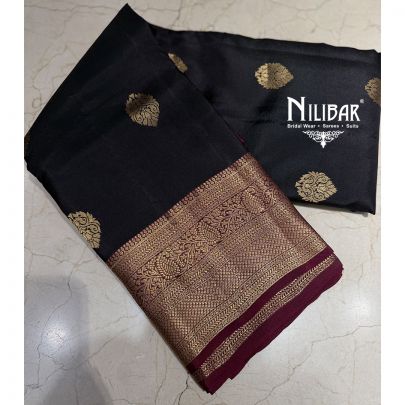 Black Silk Banarasi Silk Saree