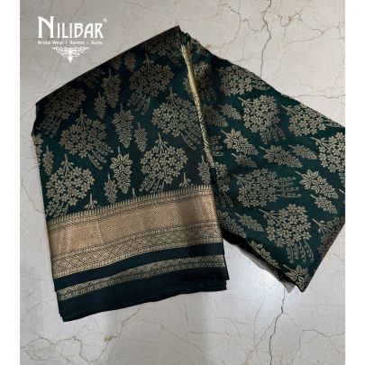 Bottle Green Silk Banarasi Silk Saree