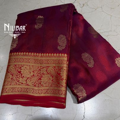 Purple Silk Banarasi Silk Saree