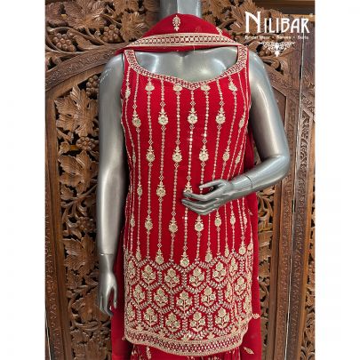 Red Georgette Garara Suit