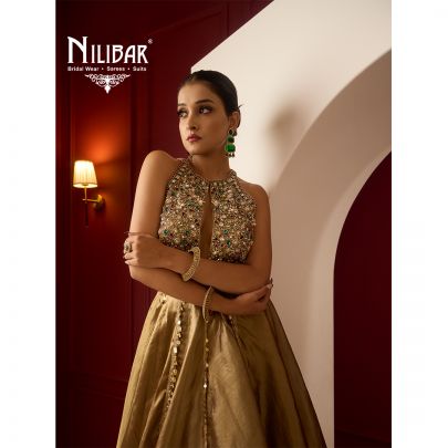 Gold Lame Silk Flowy Gown