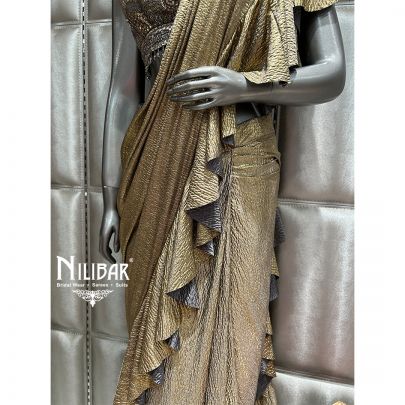 Gray Lycra Drape Saree