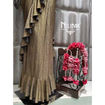 Gray Lycra Drape Saree
