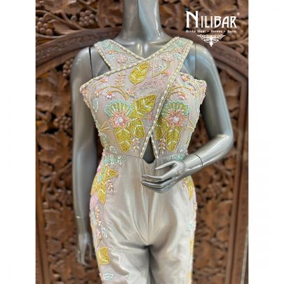 Light Grey Silk Jumpsuit