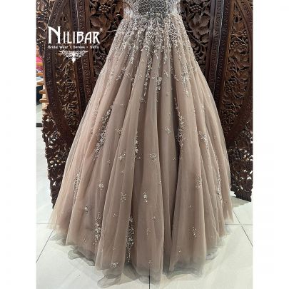 Beige Net Gown