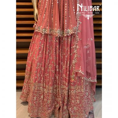 Rose Pink Peplum Lehenga