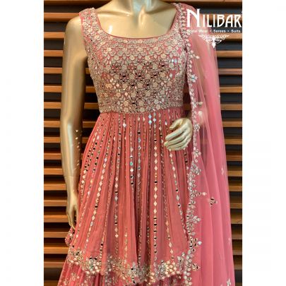 Rose Pink Peplum Lehenga