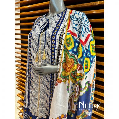 Blue Cotton Palazzo Suit