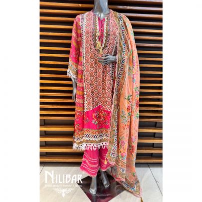 Pink Cotton Palazzo Suit