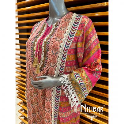 Pink Cotton Palazzo Suit