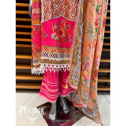 Pink Cotton Palazzo Suit