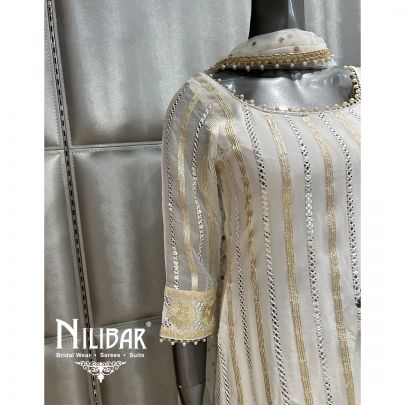 White Georgette Sequin Garara Suit