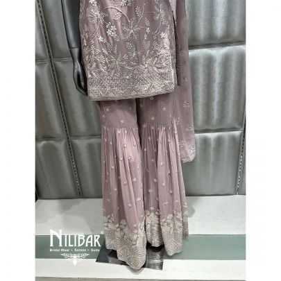 Lilac Georgette Sequin Garara Suit