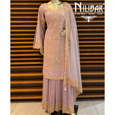 Lavender Silk Palazzo Suit