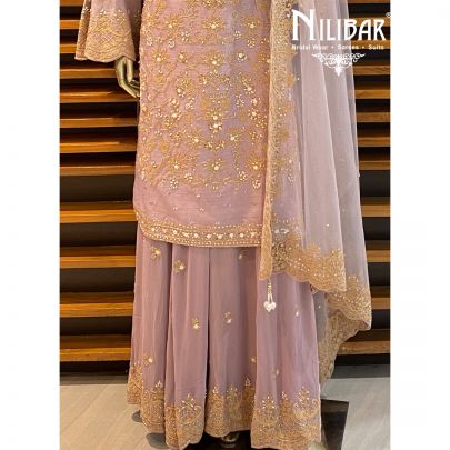 Lavender Silk Palazzo Suit