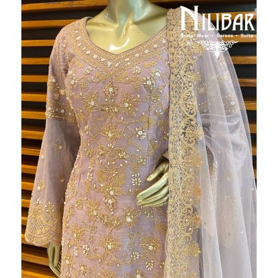 Lavender Silk Palazzo Suit