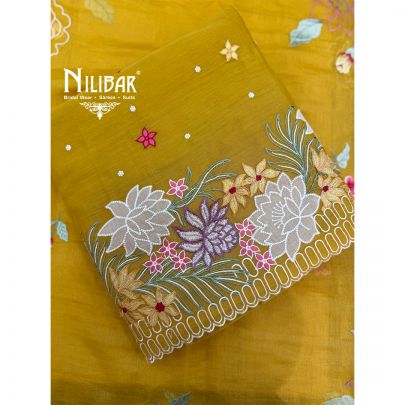 Yellow Mul Shirt Paired With Cotton Bottom & Dupatta