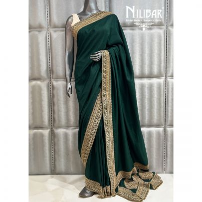 Bottle Green Silk Saree