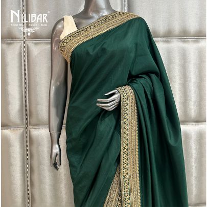 Bottle Green Silk Saree