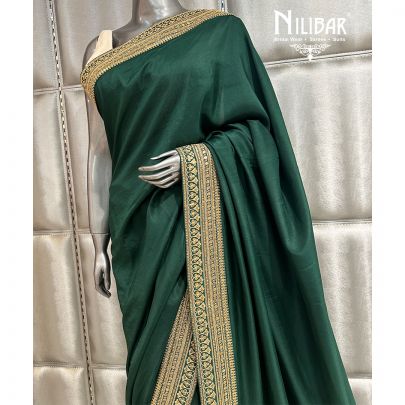 Bottle Green Silk Saree
