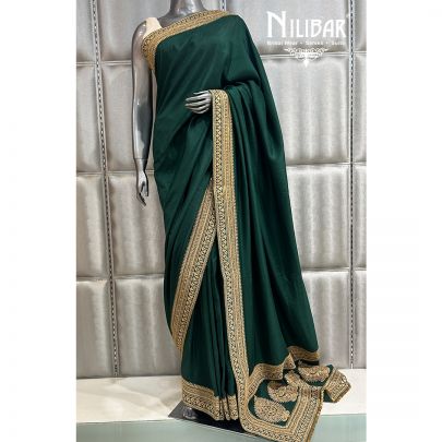Bottle Green Silk Saree