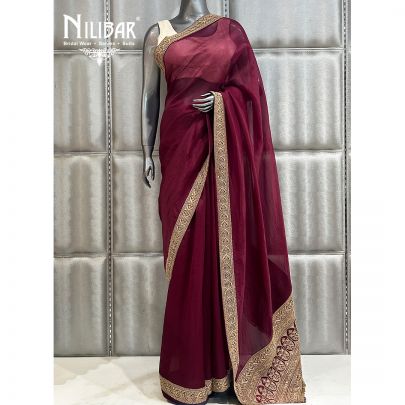 Ruby Organza Saree